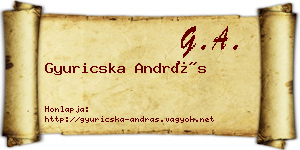 Gyuricska András névjegykártya
