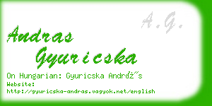 andras gyuricska business card